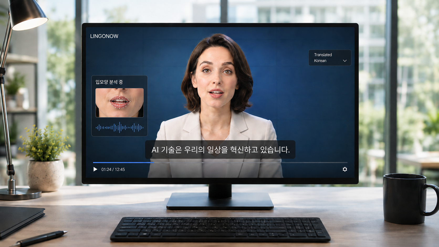 입 모양 분석 번역 화면
